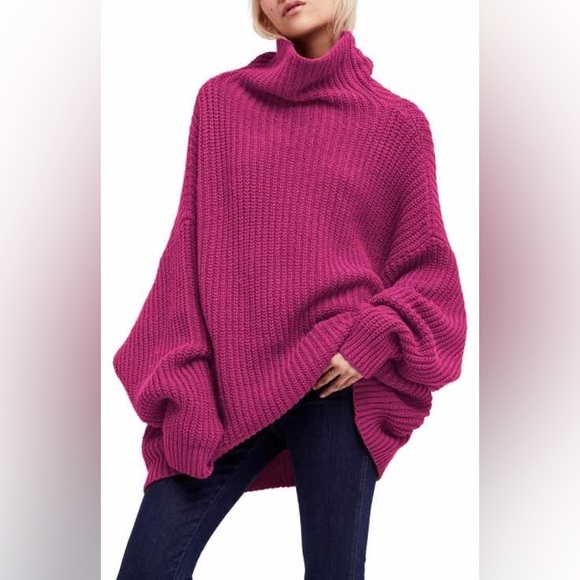 𝓯𝓹 Free People ~ Swim Too Deep Turtleneck Sweater in Heart Eyes - Picture 11 of 16